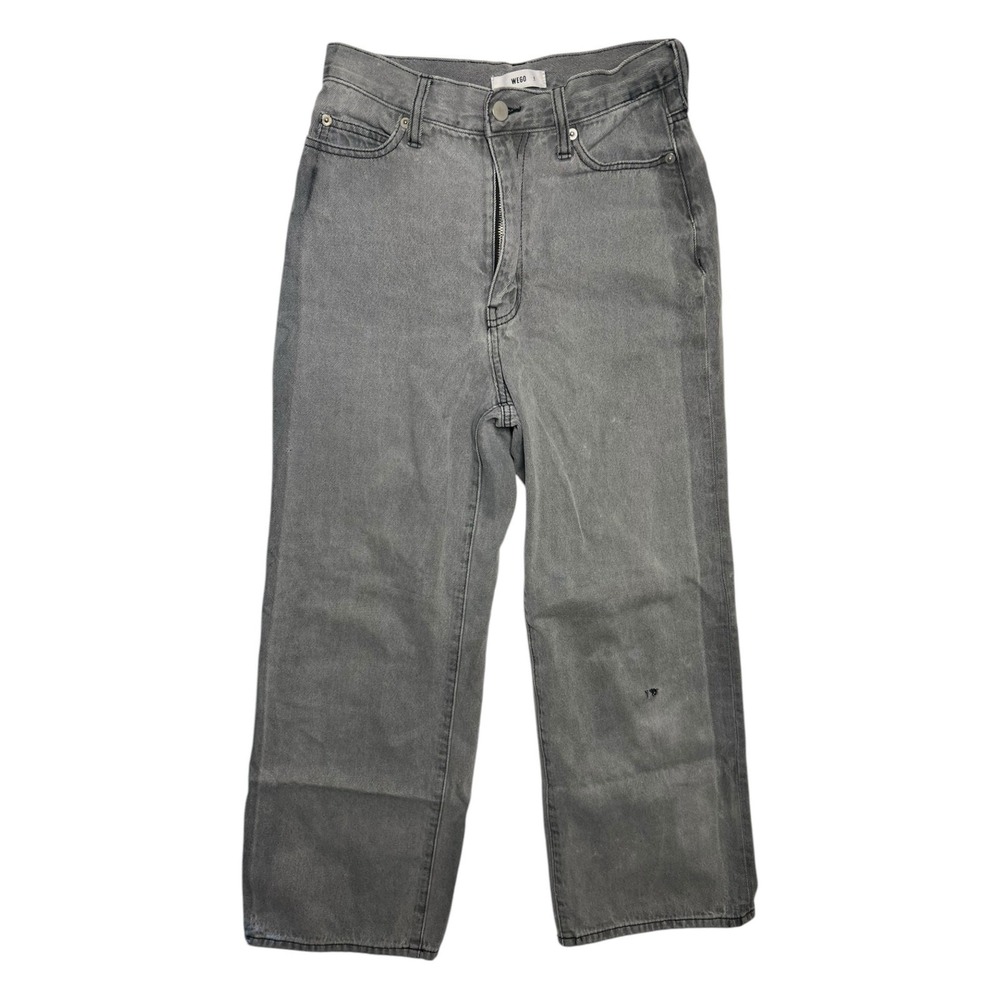 WEGO Wide Leg Jeans Women Vintage S Gray Cotton Denim High Rise Baggy Streetwear